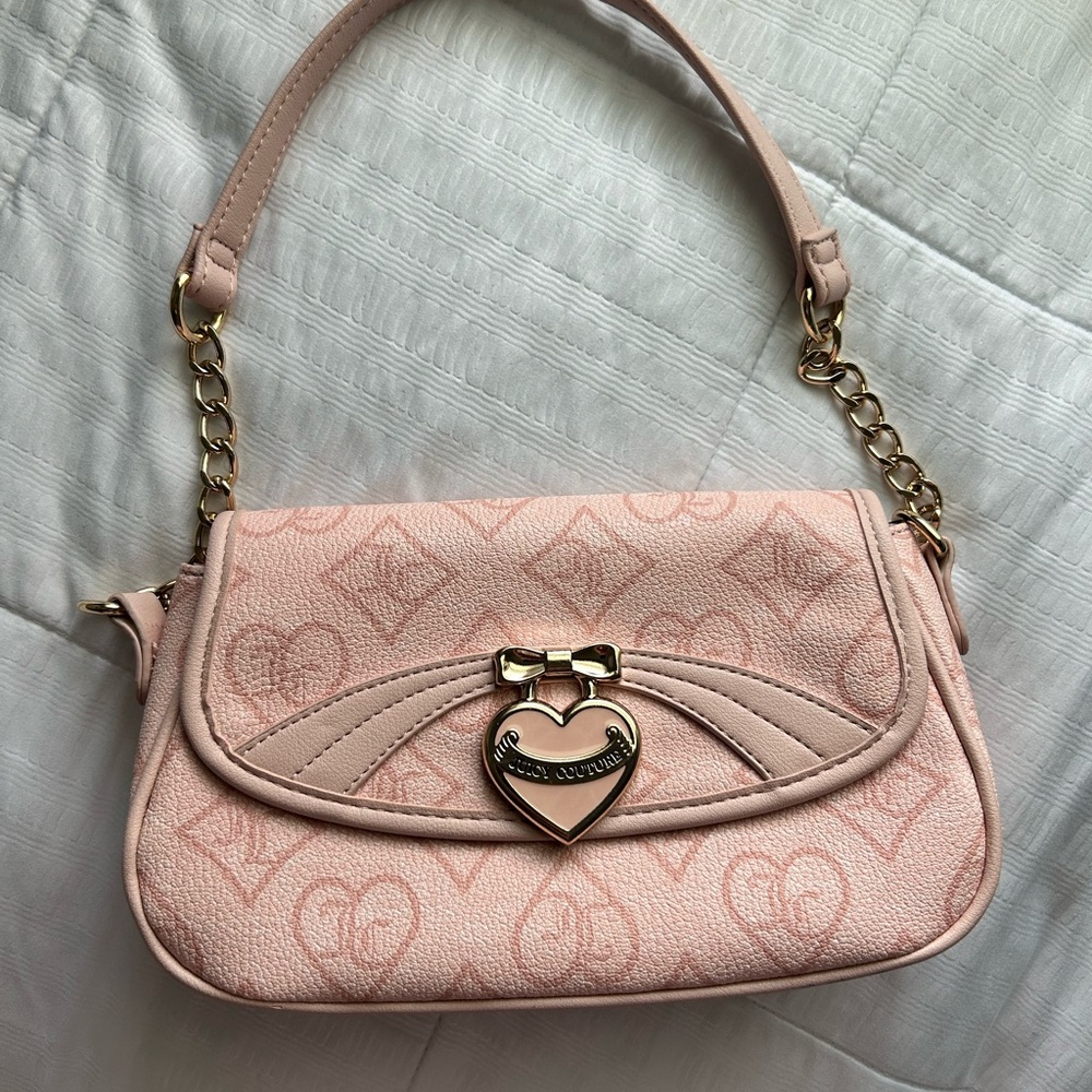 Juicy Couture Light Pink Heart Charm Shoulder Bag
